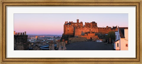 Framed Castle in a city, Edinburgh Castle, Edinburgh, Scotland Print