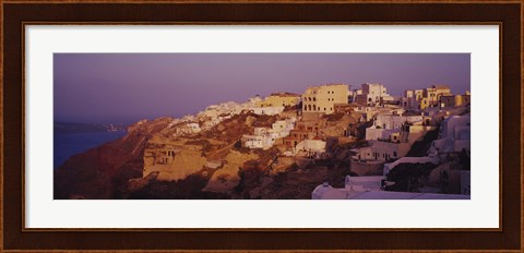 Framed Town on a cliff, Santorini, Greece Print