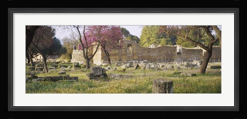 Framed Ruins of a building, Ancient Olympia, Peloponnese, Greece Print