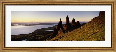 Framed Rock formations on the coast, Old Man of Storr, Trotternish, Isle of Skye, Scotland Print