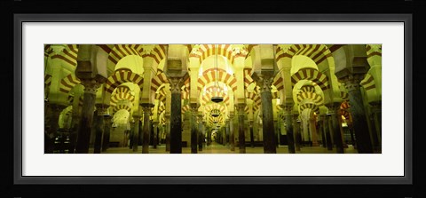 Framed Interiors of a cathedral, La Mezquita Cathedral, Cordoba, Cordoba Province, Spain Print