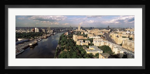 Framed Aerial view of a city, Moscow, Russia Print