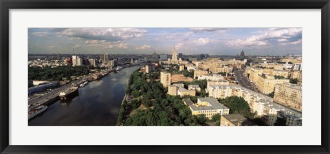 Framed Aerial view of a city, Moscow, Russia Print