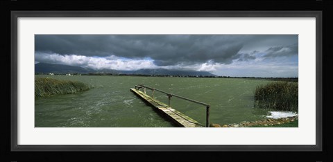 Framed Pier on the lake, Zeekoevlei Lake, Cape Town, Western Cape Province, South Africa Print