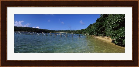 Framed Dock in the sea, Vava&#39;u, Tonga, South Pacific Print