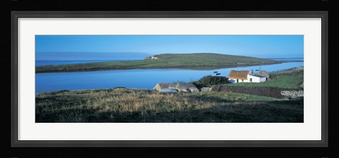 Framed High angle view of cottages at the coast, Allihies, County Cork, Munster Province, Republic of Ireland Print