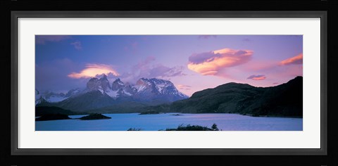 Framed Clouds over mountains, Towers of Paine, Torres del Paine National Park, Chile Print
