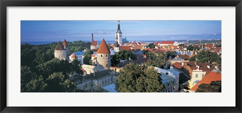 Framed High angle view of a town, Tallinn, Estonia Print