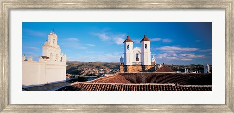 Framed High angle view of a city, San Felipe Neri convent, Church Of La Merced, Sucre, Bolivia Print
