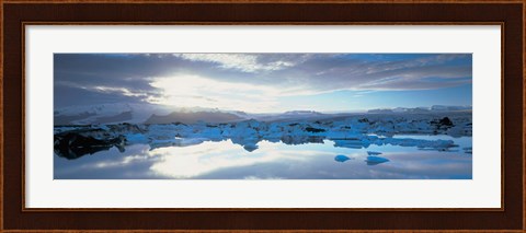 Framed Icebergs in a lake, Jokulsarlon Lagoon, Iceland Print