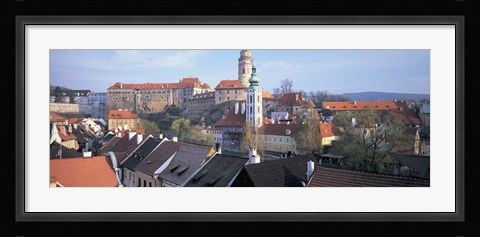 Framed High angle view of a town, Cesky Krumlov, South Bohemian Region, Czech Republic Print