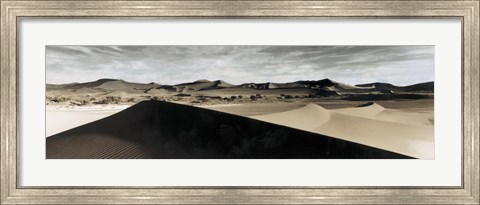 Framed Sand dunes in a desert, Namib Desert, Namibia Print