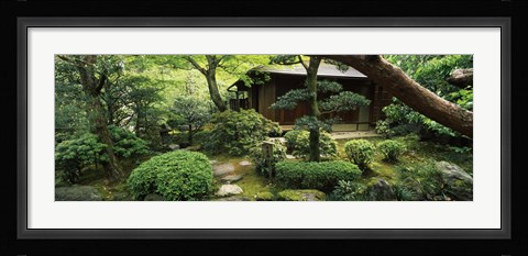 Framed Temple in a garden, Yuzen-En Garden, Chion-In, Higashiyama Ward, Kyoto, Kyoto Prefecture, Kinki Region, Honshu, Japan Print