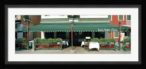 Framed Facade of a restaurant, Burano, Venice, Veneto, Italy Print