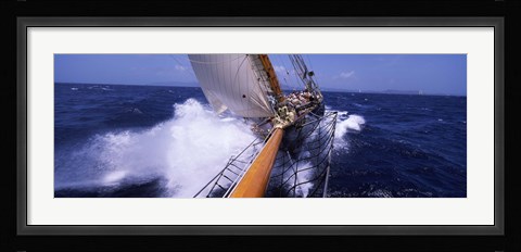 Framed Sailboat in the sea, Antigua, Antigua and Barbuda Print