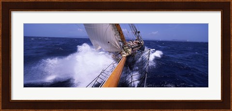 Framed Sailboat in the sea, Antigua, Antigua and Barbuda Print