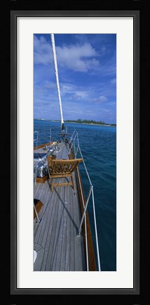 Framed Chair on a boat deck, Exumas, Bahamas Print