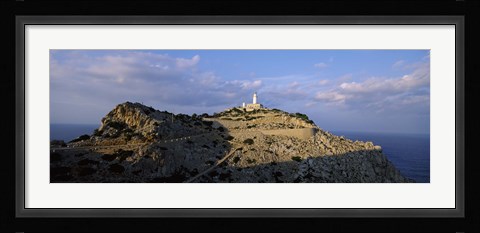 Framed Lighthouse at a seaside, Majorca, Spain Print