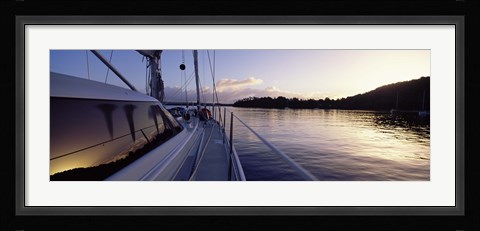 Framed Sailboat in the sea, Kingdom of Tonga,Vava'u Group of Islands, South Pacific (horizontal) Print