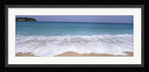 Framed Surf on the beach, Antigua, Antigua and Barbuda Print