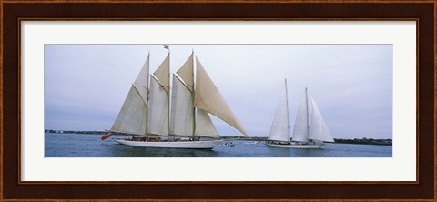 Framed Sailboats in the sea, Narragansett Bay, Newport, Newport County, Rhode Island, USA Print