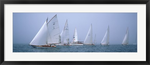 Framed Yachts racing in the ocean, Annual Museum Of Yachting Classic Yacht Regatta, Newport, Newport County, Rhode Island, USA Print