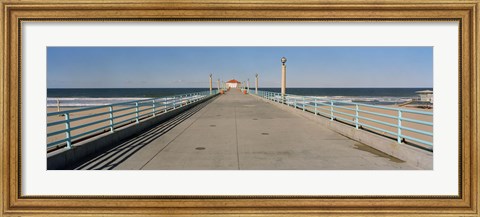 Framed Hut on a pier, Manhattan Beach Pier, Manhattan Beach, Los Angeles County, California (horizontal) Print