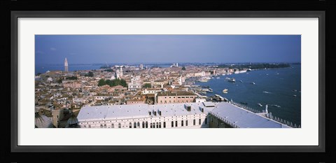 Framed High angle view of a city, Grand Canal, St. Mark's Campanile, Doges Palace, Venice, Veneto, Italy Print