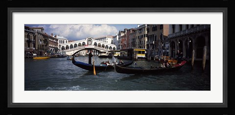 Framed Tourists on gondolas, Grand Canal, Venice, Veneto, Italy Print