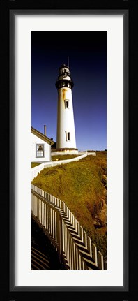 Framed Lighthouse on a cliff, Pigeon Point Lighthouse, California, USA Print