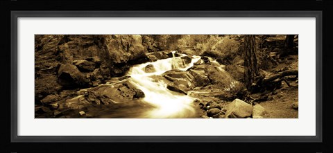 Framed Stream flowing through rocks, Lee Vining Creek, Lee Vining, Mono County, California, USA Print
