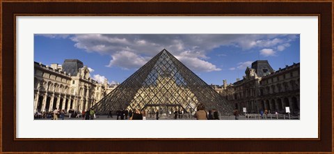 Framed Pyramid in front of a building, Louvre Pyramid, Musee Du Louvre, Place du Carrousel, Paris, Ile-de-France, France Print