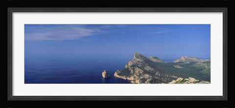 Framed High angle view of an island in the sea, Cap De Formentor, Majorca, Balearic Islands, Spain Print
