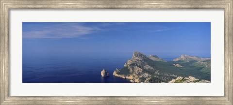Framed High angle view of an island in the sea, Cap De Formentor, Majorca, Balearic Islands, Spain Print