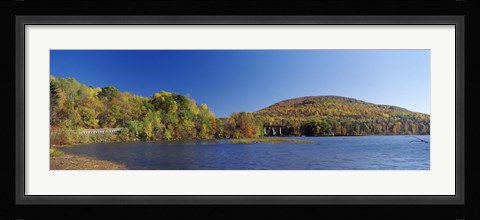 Framed Lake in front of mountains, Arrowhead Mountain Lake, Chittenden County, Vermont, USA Print