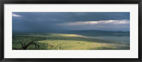 Framed Clouds over mountains, Lake Nakuru, Great Rift Valley, Lake Nakuru National Park, Kenya Print