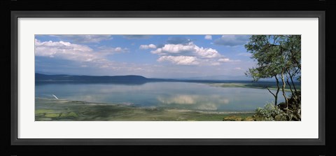 Framed Reflection of clouds in water, Lake Nakuru, Lake Nakuru National Park, Great Rift Valley, Kenya Print