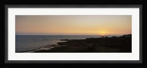 Framed Sunset over a lake, Lake Victoria, Great Rift Valley, Kenya Print