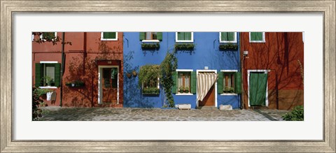 Framed Facade of houses, Burano, Veneto, Italy Print