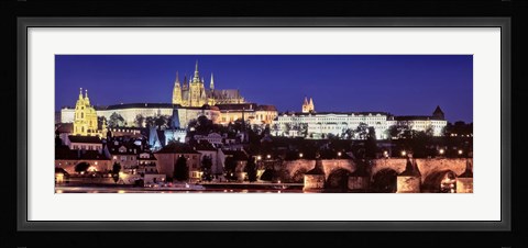 Framed Charles Bridge, Hradcany Castle, St. Vitus Cathedral, Prague, Czech Republic Print