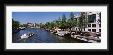 Framed Opera house at the waterfront, Amstel River, Stopera, Amsterdam, Netherlands Print
