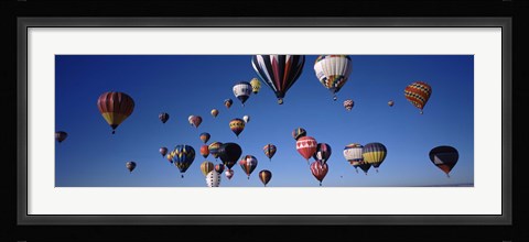 Framed Hot air balloons floating in sky, Albuquerque International Balloon Fiesta, Albuquerque, Bernalillo County, New Mexico, USA Print