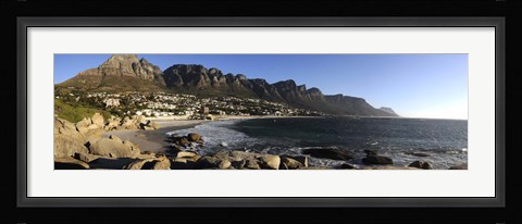 Framed Camps Bay with the Twelve Apostles in the background, Western Cape Province, South Africa Print