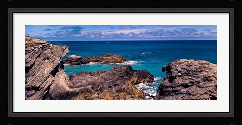 Framed Rock formations on the coast, Bermuda Print