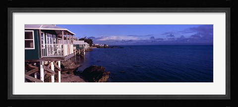 Framed Cabanas on the beach, Bermuda Print
