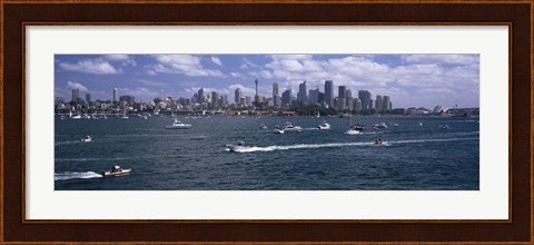 Framed Boats in the sea, Sydney Harbor, Sydney, New South Wales, Australia Print