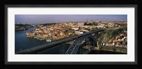 Framed Bridge across a river, Dom Luis I Bridge, Duoro River, Porto, Portugal Print