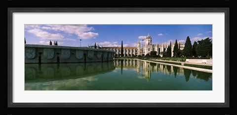 Framed Gardens Infront of Mosteiro Dos Jeronimos, Lisbon, Portugal Print