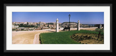 Framed Formal garden in a city, Alfama, Lisbon, Portugal Print