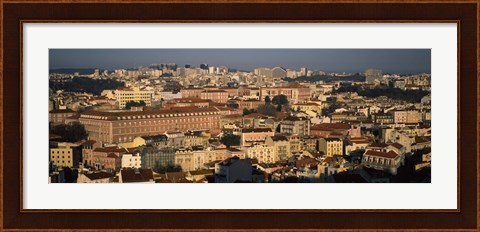 Framed Alfama skyline, Lisbon, Portugal Print